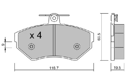 Комплект тормозных колодок (AISIN: BPVW-1013)